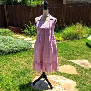 New JCrew linen lavender halter sundress with pockets in size 12